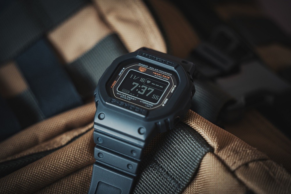 A black plastic Casio G Shock digital watch